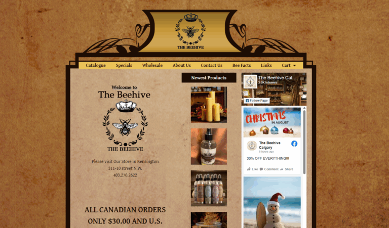 The Beehive website homepage — custom e-commerce design by freelance web designer Elle Nguyen